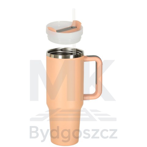 Kubek termiczny ze słomką i uchwytem termos 1200ml róż pudrowy Kubek termiczny ze słomką i uchwytem termos 1200ml róż pudrowy