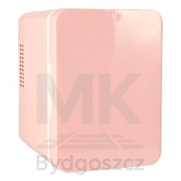 Lodówka turystyczna elektryczna samochodowa mini na jedzenie kosmetyki grzanie chłodzenie 2w1 4L różowa