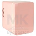 Lodówka turystyczna elektryczna samochodowa mini na jedzenie kosmetyki grzanie chłodzenie 2w1 4L różowa