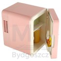 Lodówka turystyczna elektryczna samochodowa mini na jedzenie kosmetyki grzanie chłodzenie 2w1 4L różowa