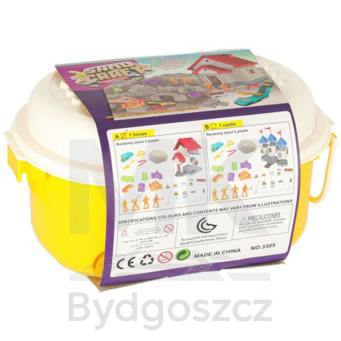 Piasek dla dzieci 750g domek foremki figurki zestaw kreatywny Piasek dla dzieci 750g domek foremki figurki zestaw kreatywny