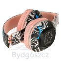 Słuchawki bezprzewodowe nauszne Bluetooth Gaming Sport różowe