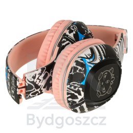 Słuchawki bezprzewodowe nauszne Bluetooth Gaming Sport różowe