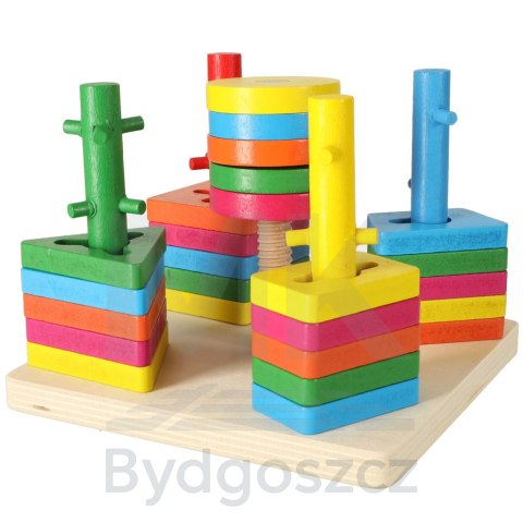Sorter drewniany układanka zręcznościowa 5 wież Sorter drewniany układanka zręcznościowa 5 wież