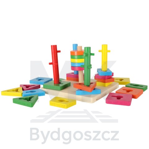 Sorter drewniany układanka zręcznościowa 5 wież Sorter drewniany układanka zręcznościowa 5 wież