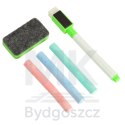 Tablica magnetyczna kredowa wielofunkcyjna farma + kredka marker gąbka