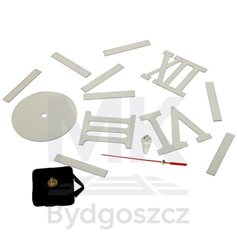 Zegar Ścienny naklejany DIY 3D regulowany rzymski srebrny 130cm Zegar Ścienny naklejany DIY 3D regulowany rzymski srebrny 130cm