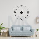 Zegar Ścienny naklejany DIY regulowany czarny cyfry rzymskie 130cm