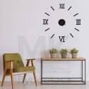 Zegar Ścienny naklejany DIY regulowany czarny cyfry rzymskie 130cm