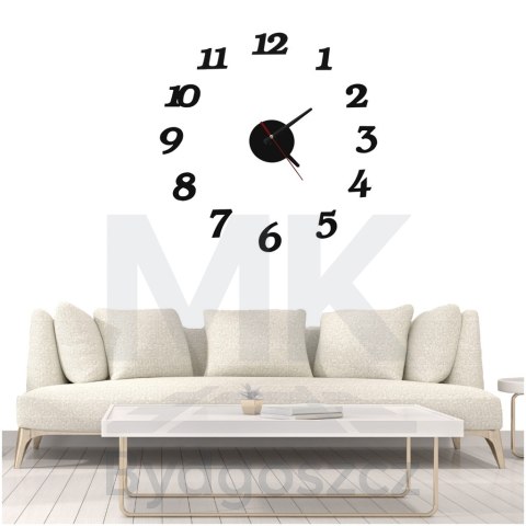 Zegar Ścienny naklejany DIY regulowany nowoczesny czarny 12 godzin Zegar Ścienny naklejany DIY regulowany nowoczesny czarny 12 godzin