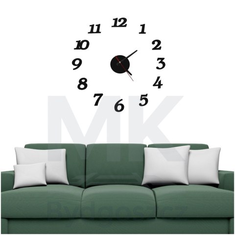 Zegar Ścienny naklejany DIY regulowany nowoczesny czarny 12 godzin Zegar Ścienny naklejany DIY regulowany nowoczesny czarny 12 godzin