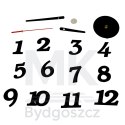 Zegar Ścienny naklejany DIY regulowany nowoczesny czarny 12 godzin