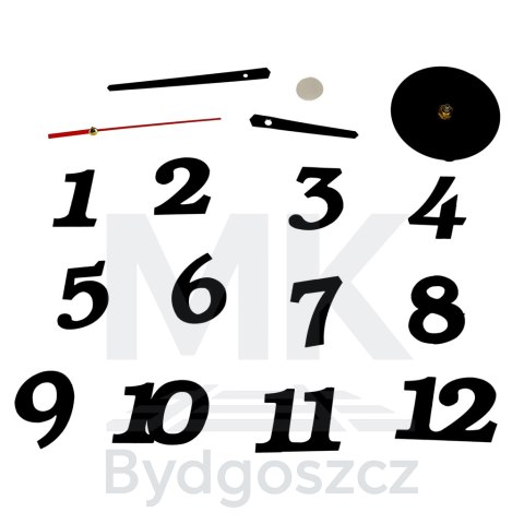 Zegar Ścienny naklejany DIY regulowany nowoczesny czarny 12 godzin Zegar Ścienny naklejany DIY regulowany nowoczesny czarny 12 godzin
