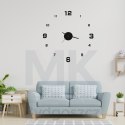 Zegar ścienny do salonu kuchni DIY naklejany nowoczesny 3D czarny 4 duże cyfry