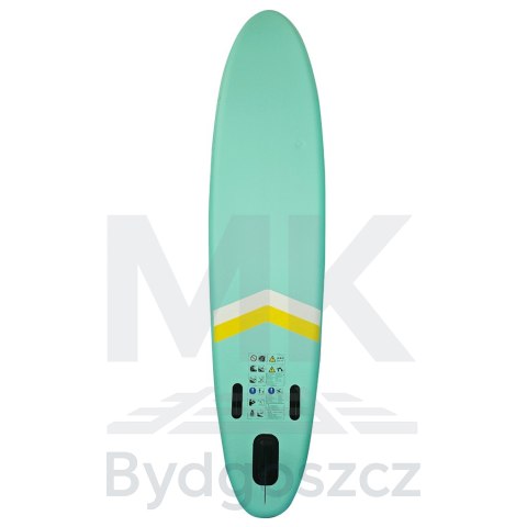 Deska SUP pompowana do pływania z siedzeniem akcesoriami wiosło zestaw turkusowa 350 cm Deska SUP pompowana do pływania z siedzeniem akcesoriami wiosło zestaw turkusowa 350 cm