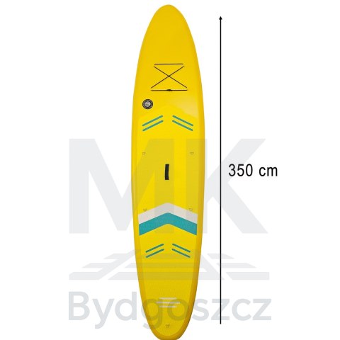 Deska SUP pompowana do pływania z siedzeniem akcesoriami wiosło zestaw żółta 350 cm Deska SUP pompowana do pływania z siedzeniem akcesoriami wiosło zestaw żółta 350 cm