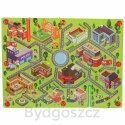 Gra labirynt magnetyczna planszowa drewniana do podróży duże miasto 2 graczy