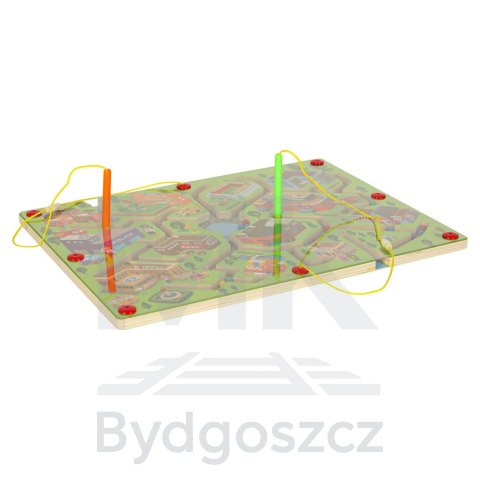 Gra labirynt magnetyczna planszowa drewniana do podróży duże miasto 2 graczy Gra labirynt magnetyczna planszowa drewniana do podróży duże miasto 2 graczy