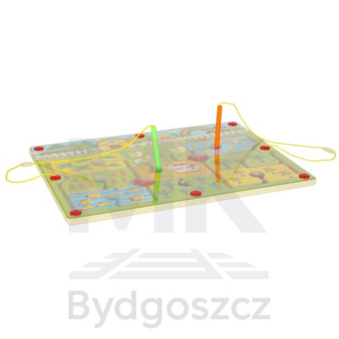 Gra labirynt magnetyczna planszowa drewniana do podróży farma 2 graczy Gra labirynt magnetyczna planszowa drewniana do podróży farma 2 graczy