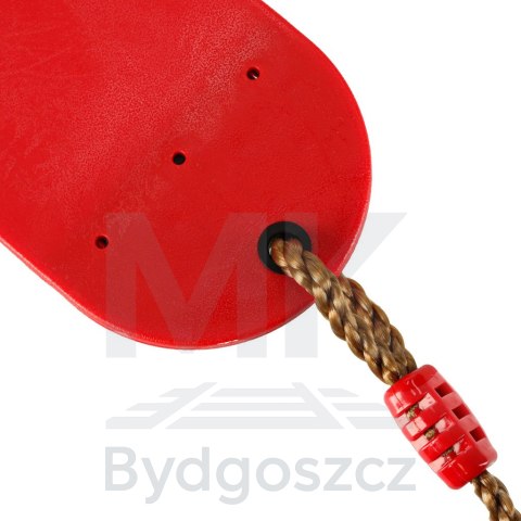 Huśtawka ogrodowa dla dzieci płaska wytrzymała czerwona Huśtawka ogrodowa dla dzieci płaska wytrzymała czerwona