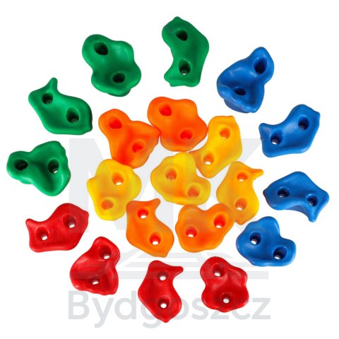 Kamienie wspinaczkowe uchwyty do wspinaczki dla dzieci kolorowe 20 szt + śruby Kamienie wspinaczkowe uchwyty do wspinaczki dla dzieci kolorowe 20 szt + śruby