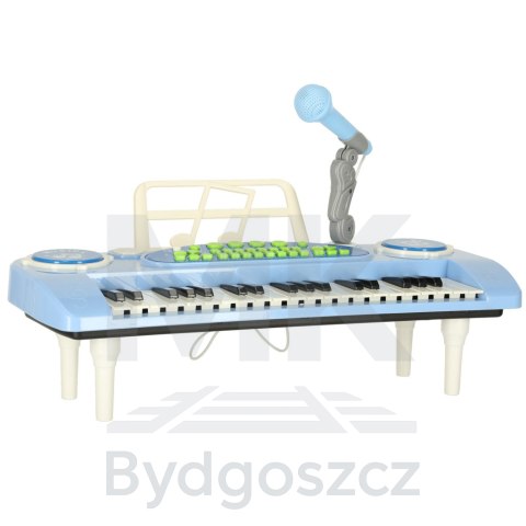 Keyboard dla dzieci pianinko interaktywne organki 37 klawiszy mikrofon statyw niebieskie Keyboard dla dzieci pianinko interaktywne organki 37 klawiszy mikrofon statyw niebieskie