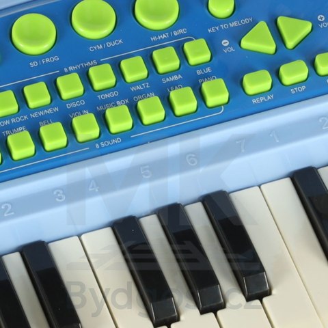 Keyboard dla dzieci pianinko interaktywne organki 37 klawiszy mikrofon statyw niebieskie Keyboard dla dzieci pianinko interaktywne organki 37 klawiszy mikrofon statyw niebieskie