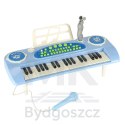 Keyboard dla dzieci pianinko interaktywne organki 37 klawiszy mikrofon statyw niebieskie