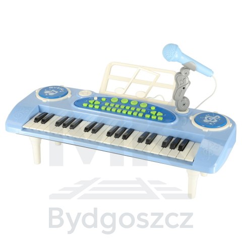 Keyboard dla dzieci pianinko interaktywne organki 37 klawiszy mikrofon statyw niebieskie Keyboard dla dzieci pianinko interaktywne organki 37 klawiszy mikrofon statyw niebieskie