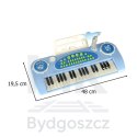 Keyboard dla dzieci pianinko interaktywne organki 37 klawiszy mikrofon statyw niebieskie