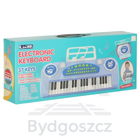 Keyboard dla dzieci pianinko interaktywne organki 37 klawiszy mikrofon statyw niebieskie Keyboard dla dzieci pianinko interaktywne organki 37 klawiszy mikrofon statyw niebieskie