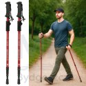 Kijki kije trekkingowe do nordic walking składane 2 sztuki czerwone