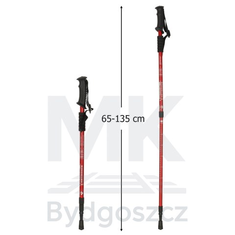 Kijki kije trekkingowe do nordic walking składane 2 sztuki czerwone