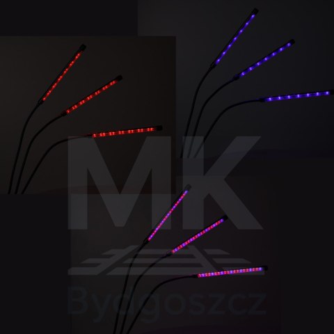 Lampa do roślin LED uprawy wzrostu panel 3 żarówki Lampa do roślin LED uprawy wzrostu panel 3 żarówki