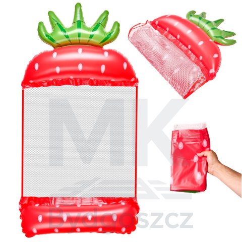Materac dmuchany plażowy hamak wodny leżak fotel krzesło do pływania basenu truskawka Materac dmuchany plażowy hamak wodny leżak fotel krzesło do pływania basenu truskawka