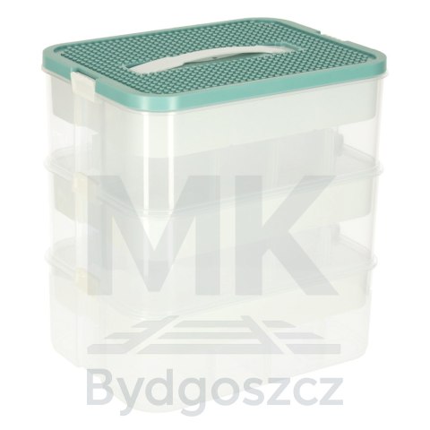 Organizer pudełko pojemnik na klocki zabawki drobiazgi z pokrywą przegródkami 3 piętra warstwy Organizer pudełko pojemnik na klocki zabawki drobiazgi z pokrywą przegródkami 3 piętra warstwy