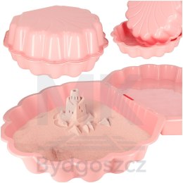 Piaskownica zamykana basen Muszelka Twins podwójna 2w1 160x87,5x19,5cm różowa