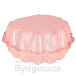 Piaskownica zamykana basen Muszelka Twins podwójna 2w1 160x87,5x19,5cm różowa