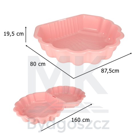 Piaskownica zamykana basen Muszelka Twins podwójna 2w1 160x87,5x19,5cm różowa Piaskownica zamykana basen Muszelka Twins podwójna 2w1 160x87,5x19,5cm różowa