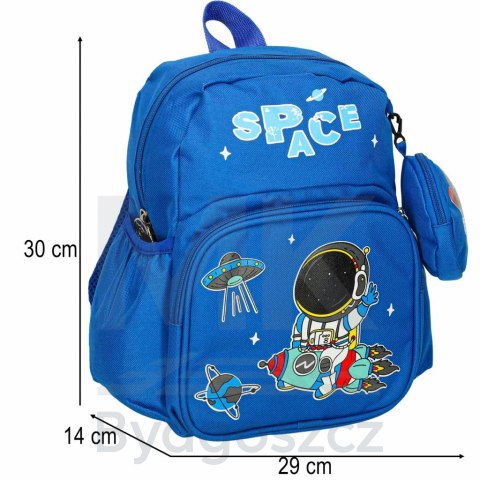 Plecak dla przedszkolaka szkolny dziecięcy astronauta 30x14x23cm Plecak dla przedszkolaka szkolny dziecięcy astronauta 30x14x23cm
