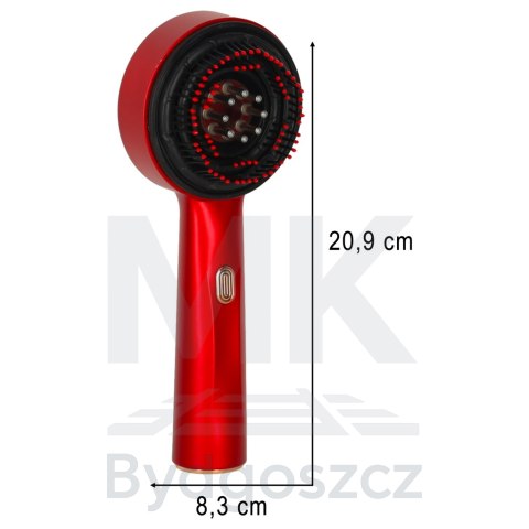 Szczotka do masażu głowy masażer pielęgnacja włosów czerwone światło aplikator olejków USB Szczotka do masażu głowy masażer pielęgnacja włosów czerwone światło aplikator olejków USB
