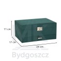 Szkatułka kuferek na biżuterię organizer zielony