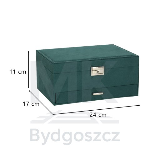 Szkatułka kuferek na biżuterię organizer zielony Szkatułka kuferek na biżuterię organizer zielony