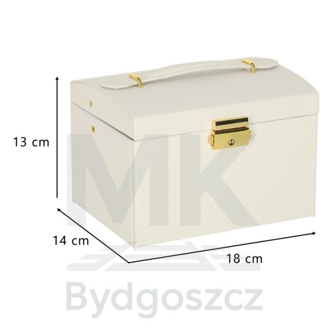 Szkatułka kuferek na biżuterię z szufladami biała Szkatułka kuferek na biżuterię z szufladami biała