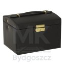 Szkatułka kuferek na biżuterię z szufladami czarna