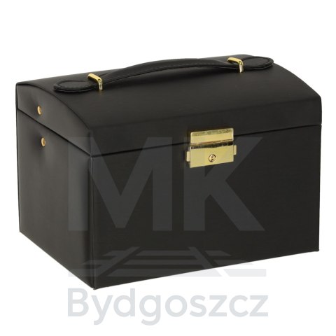 Szkatułka kuferek na biżuterię z szufladami czarna Szkatułka kuferek na biżuterię z szufladami czarna