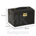 Szkatułka kuferek na biżuterię z szufladami czarna