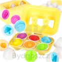 Układanka edukacyjna sorter dopasuj kształty jajka montessori owoce warzywa 6szt