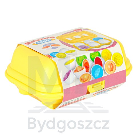 Układanka edukacyjna sorter dopasuj kształty jajka montessori owoce warzywa 6szt Układanka edukacyjna sorter dopasuj kształty jajka montessori owoce warzywa 6szt