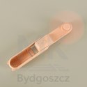 Wiatrak biurkowy wentylator mini ręczny składany wiatraczek przenośny USB różowy